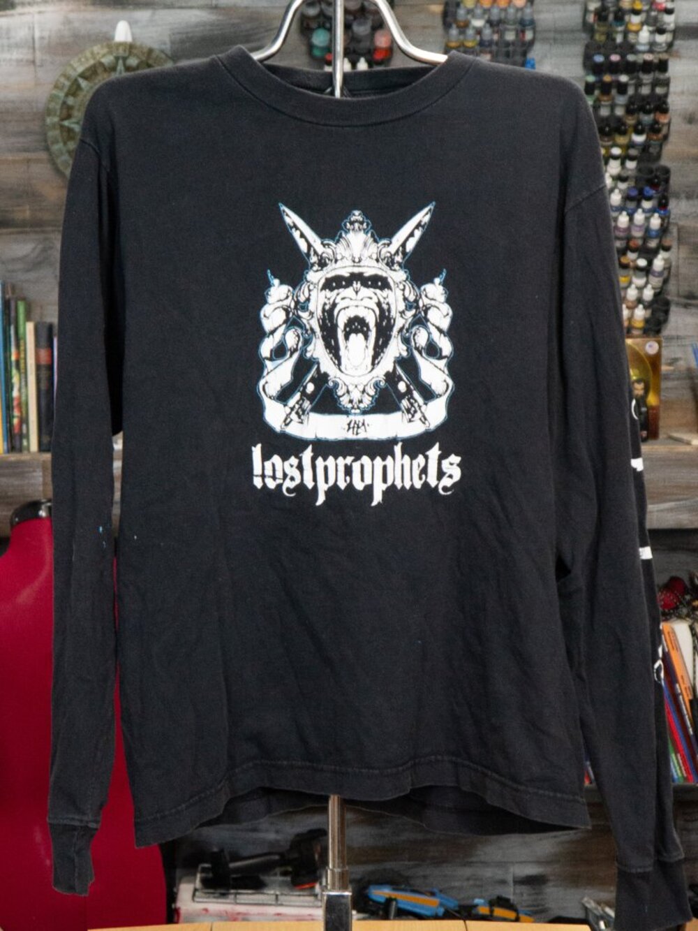 Vintage Lostprophets Ape Crest Long Sleeve Band Shirt Y2K Small
